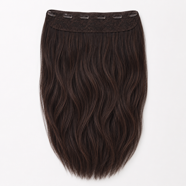 Halo / One piece clip in extensions - Dark brown 2#