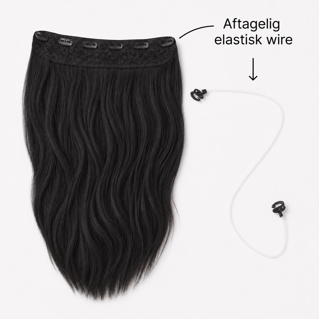 Halo / One piece clip in extensions - Black 1#
