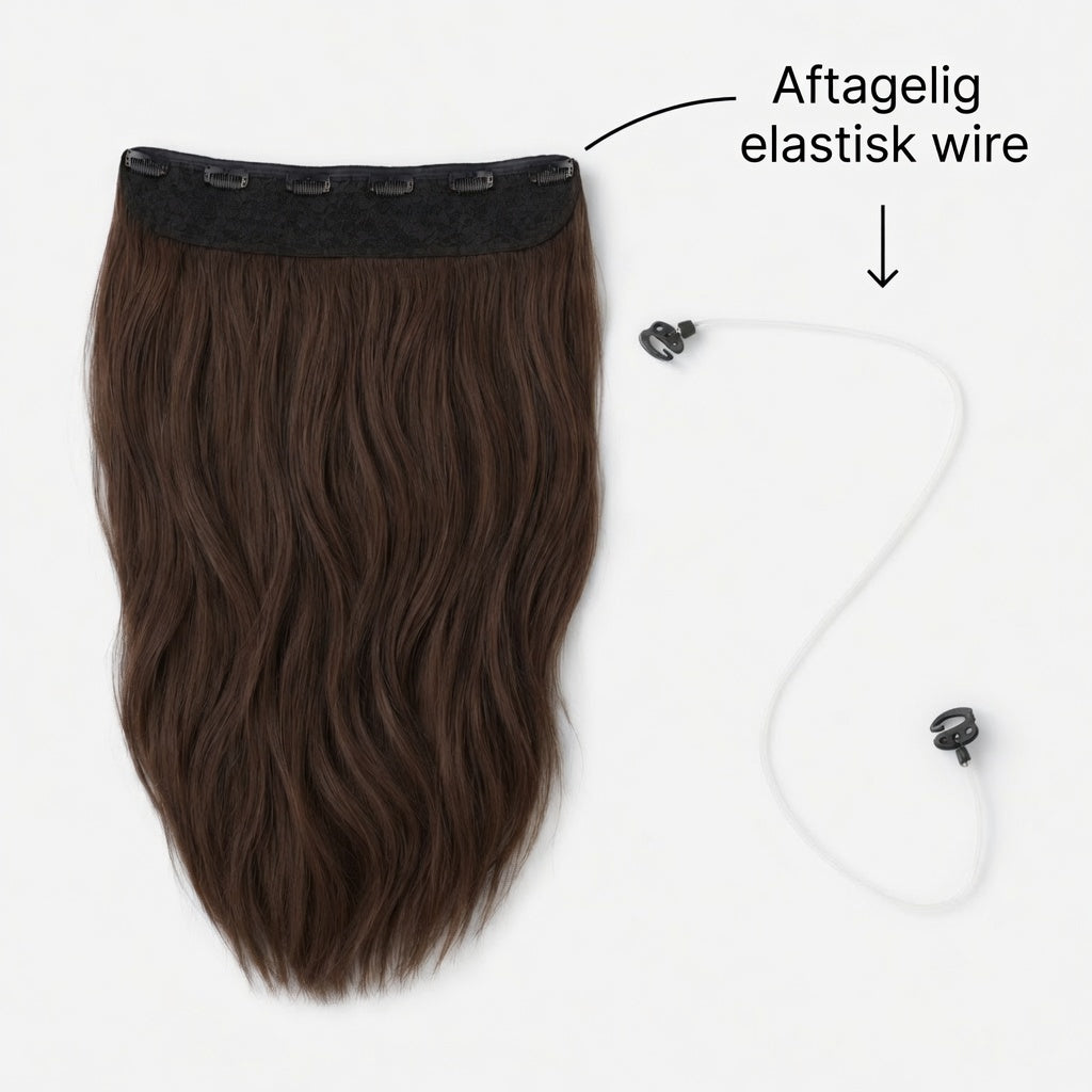 Halo / One piece clip in extensions - Dark brown 2#