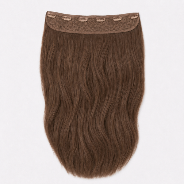 Halo / One piece clip in extensions - Chestnut brown 6#